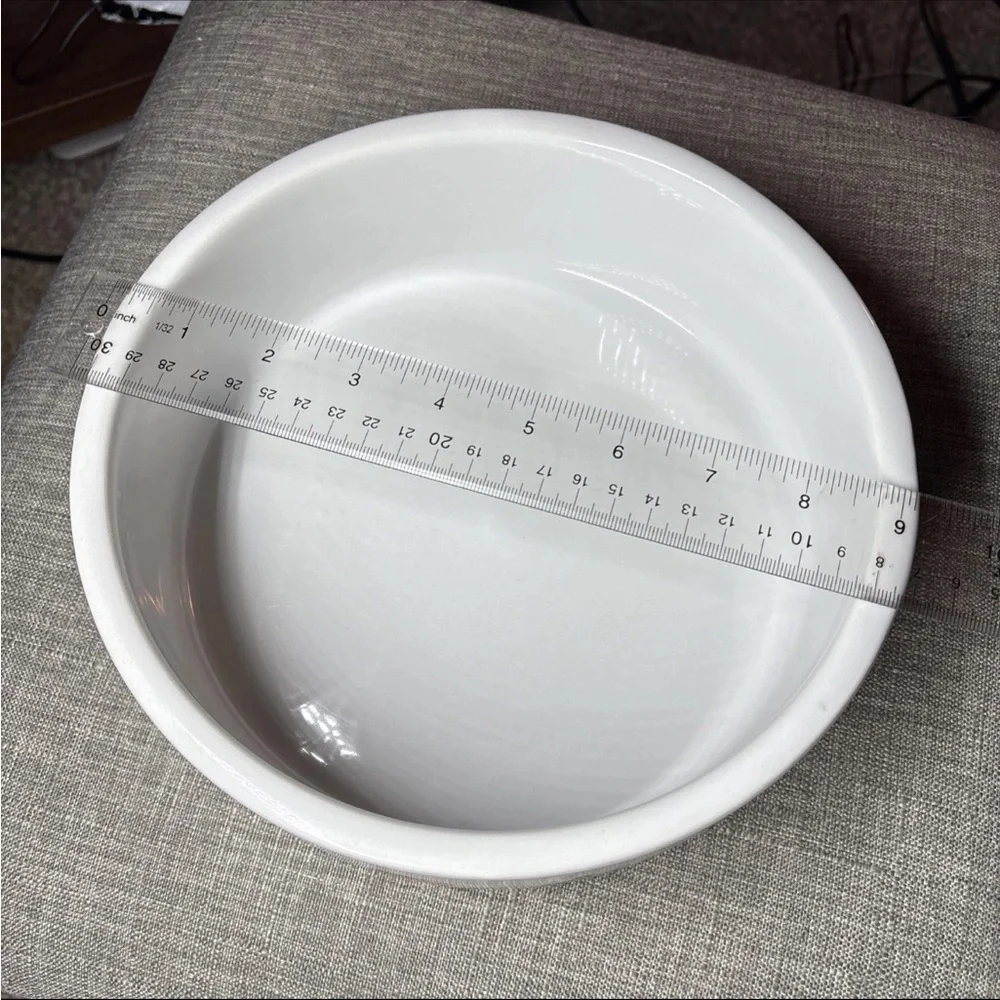 Ceramic White Paw Prints Fire Hydrant Bones Large Dog Food Bowl - 9